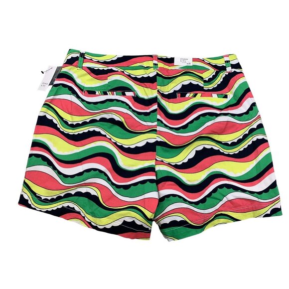 Crown & Ivy Women's Curvy Shorts 16W Multicolor Wavy Pattern MOM Beachy - Picture 2 of 9